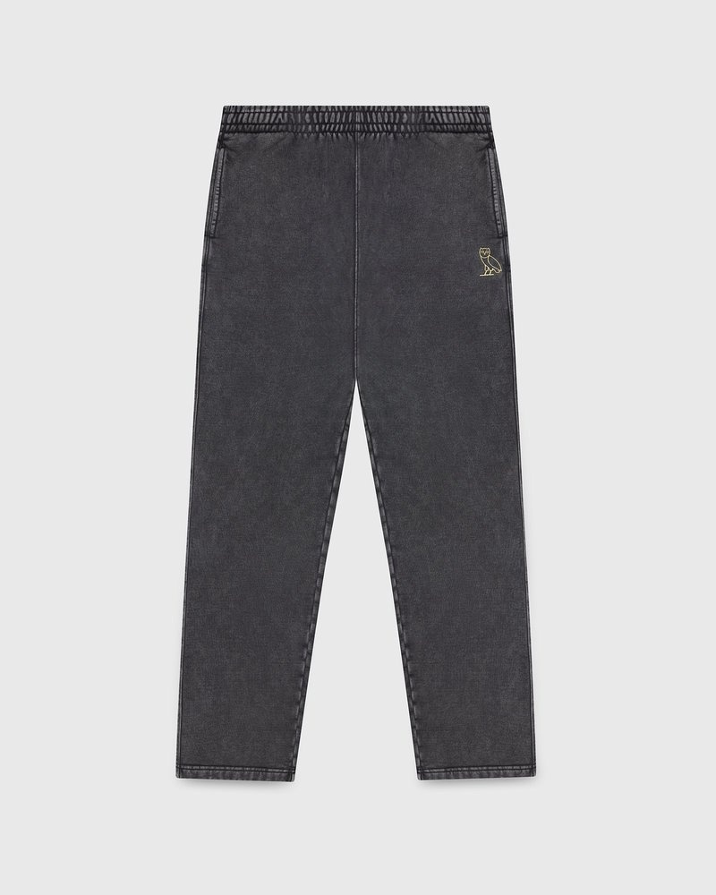 pantalones octobers very own ovo muskoka garment dyed open hem sweatpant negros