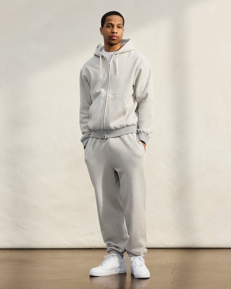 pantalones octobers very own ovo seersucker fleece relaxed fit sweatpant greycream