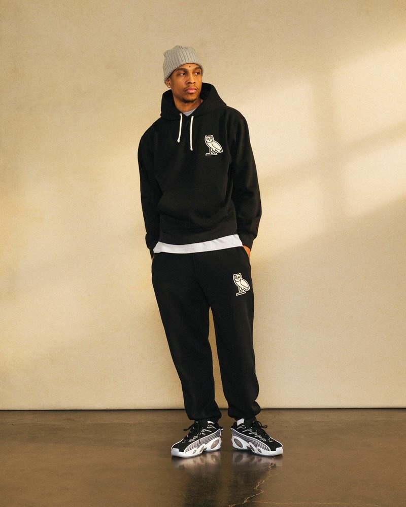 pantalones octobers very own ovo mini og plush sweatpant negros