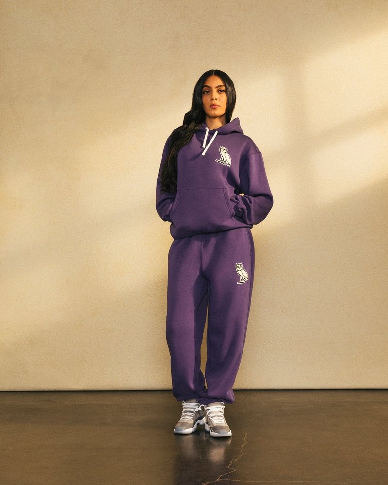 pantalones octobers very own ovo mini og plush sweatpant morados
