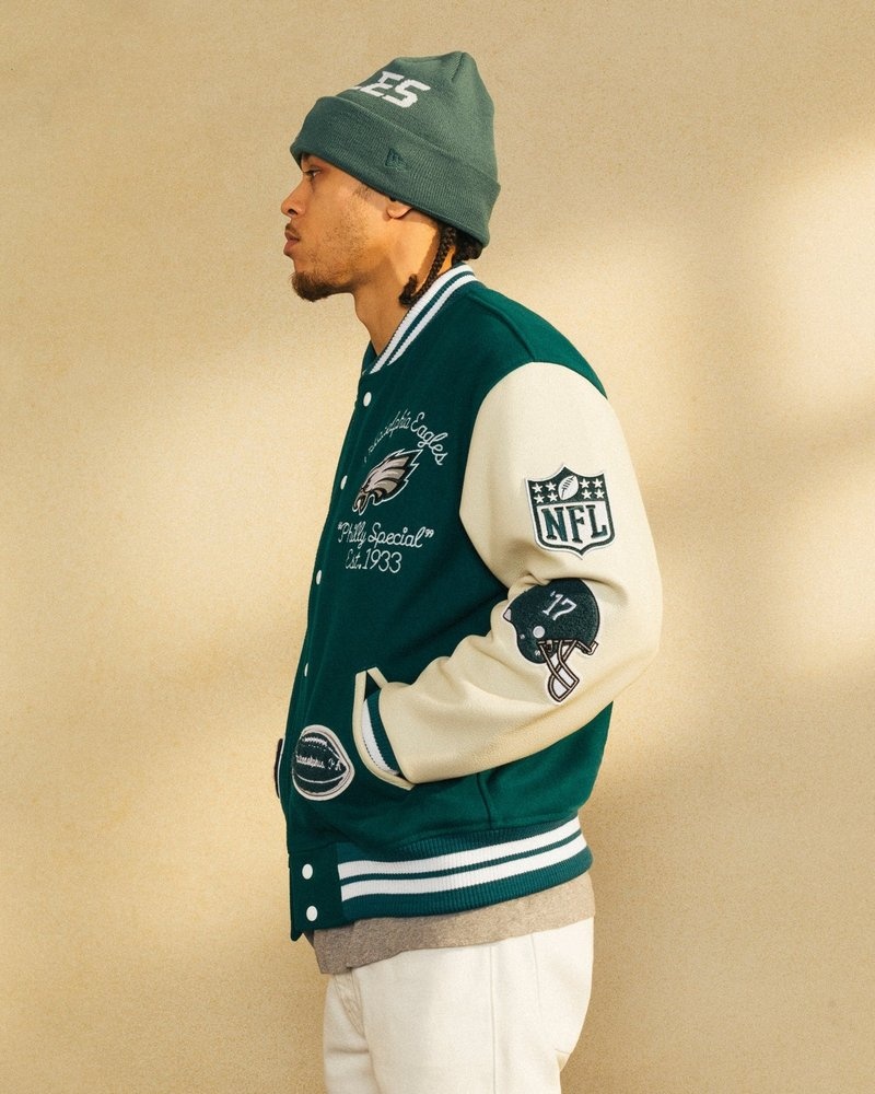 ropa de abrigo octobers very own ovo nfl philadelphia eagles varsity jacket verdes