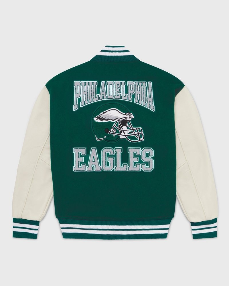 ropa de abrigo octobers very own ovo nfl philadelphia eagles varsity jacket verdes