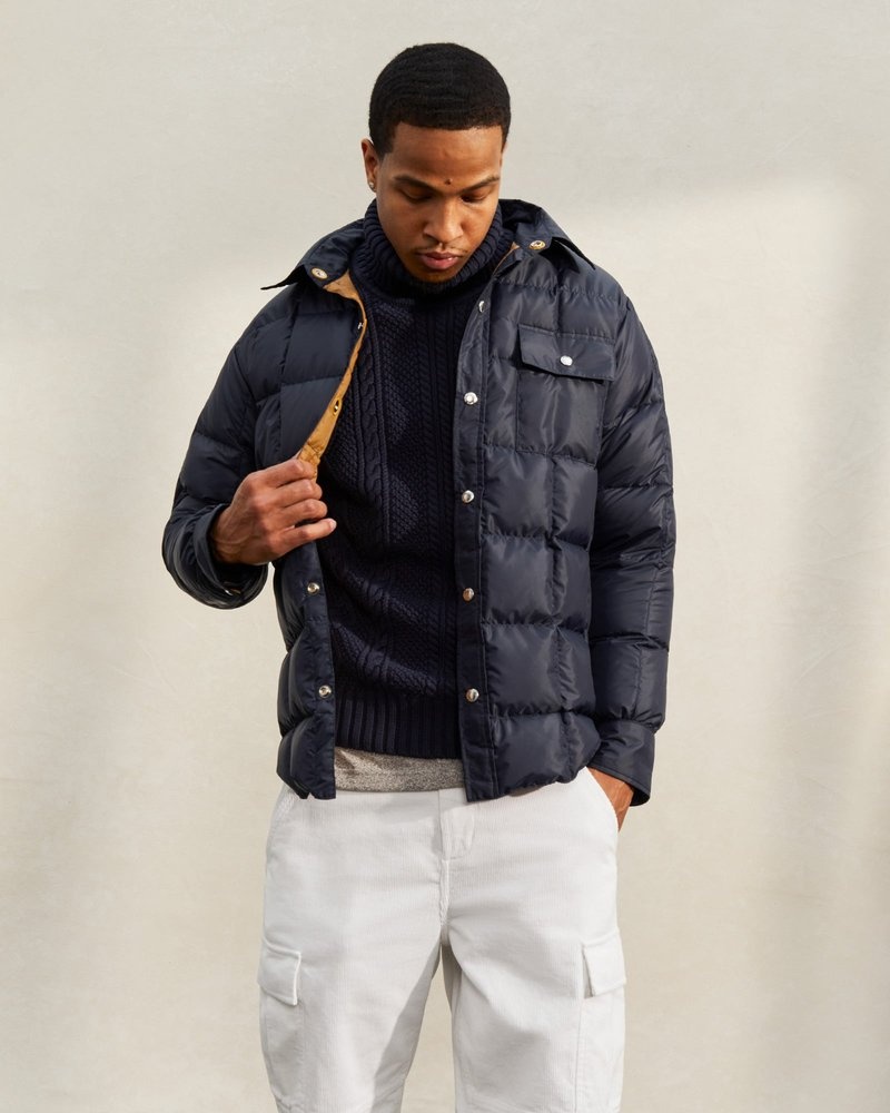 ropa de abrigo octobers very own ovo crescent down works down shirt azul marino