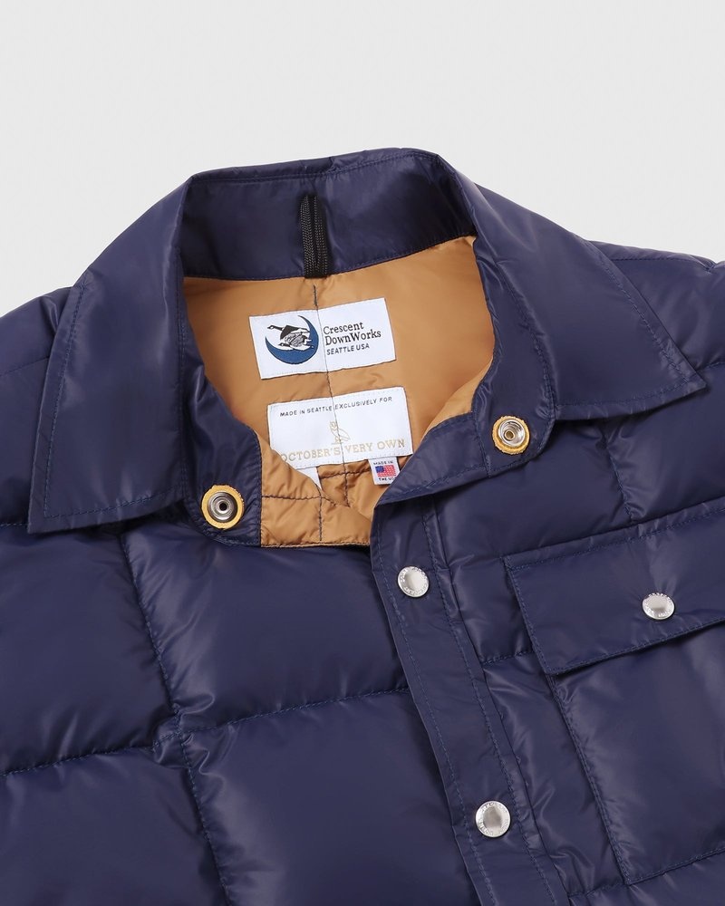ropa de abrigo octobers very own ovo crescent down works down shirt azul marino