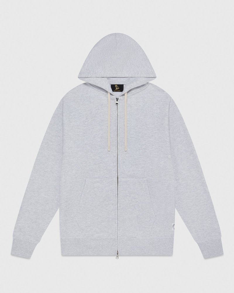 suéteres octobers very own ovo herringbone full-zip hoodie grises