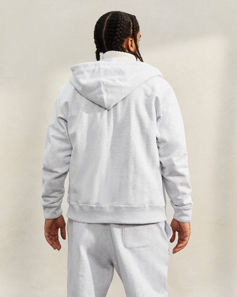suéteres octobers very own ovo herringbone full-zip hoodie grises