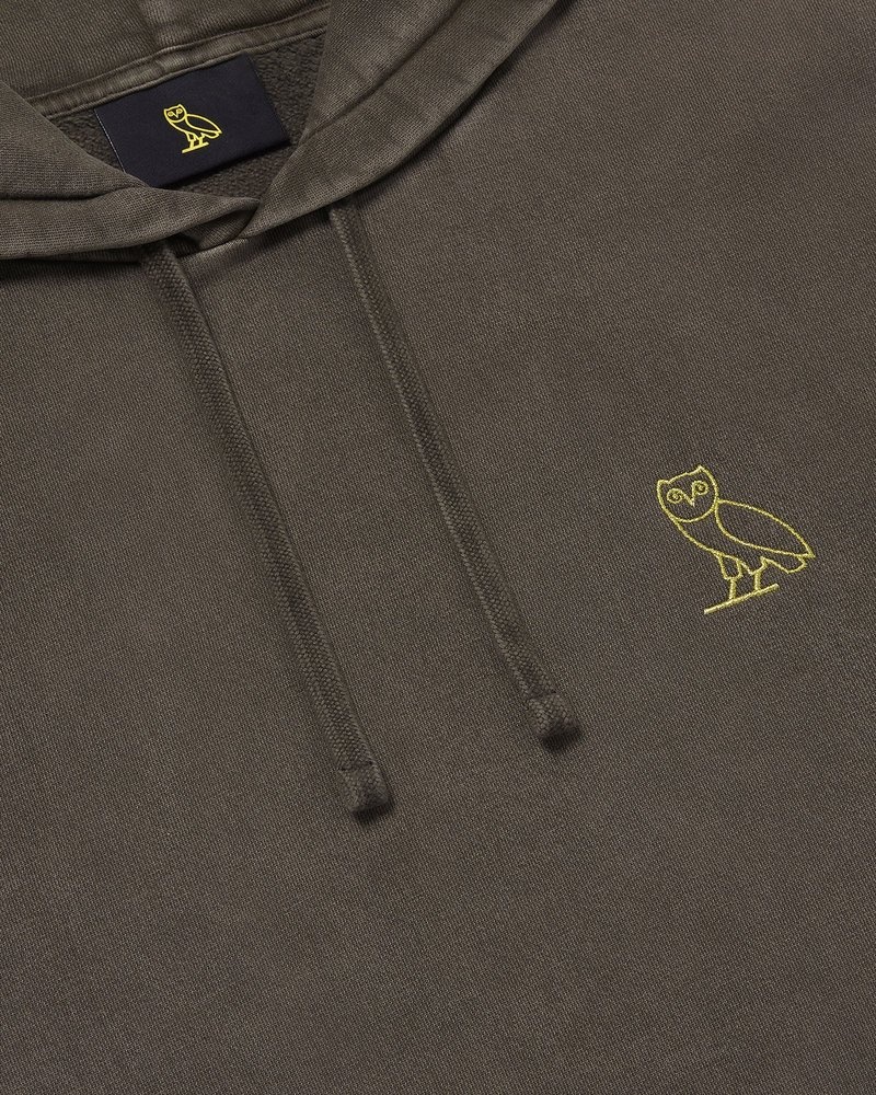 suéteres octobers very own ovo muskoka garment dyed hoodie marrom