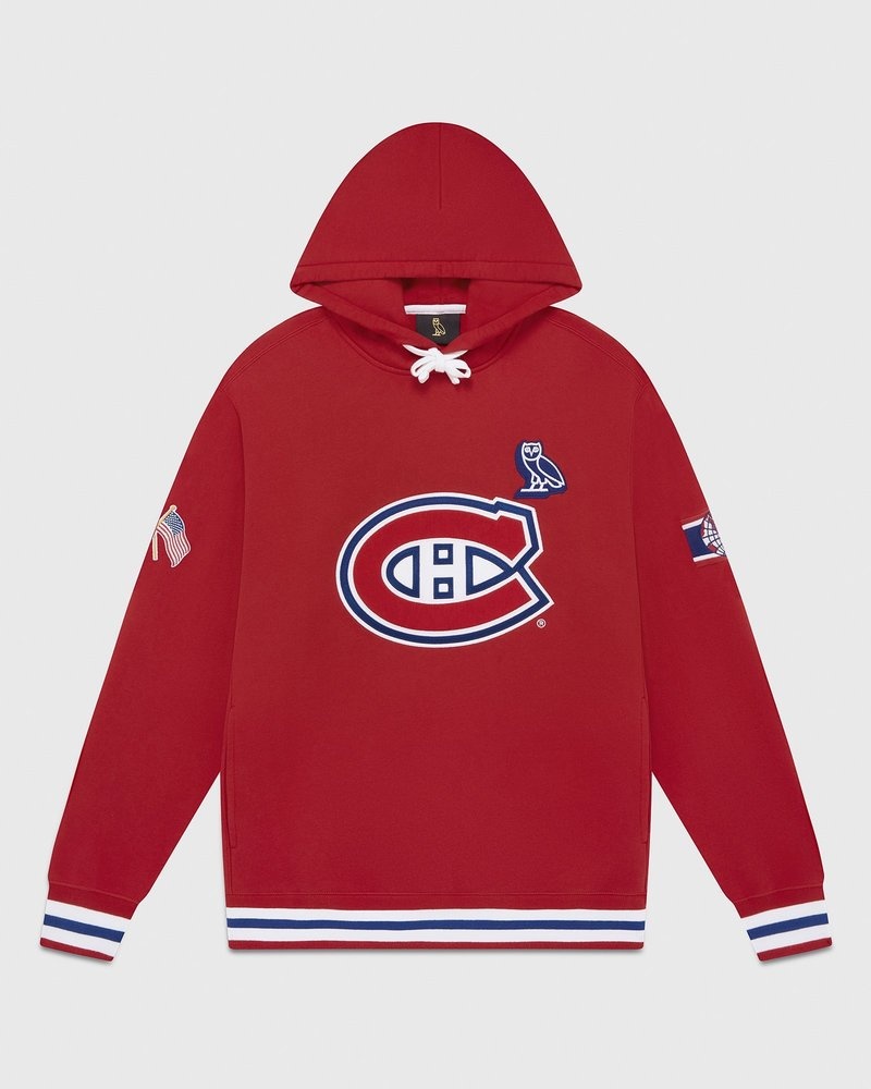 suéteres octobers very own ovo montreal canadiens hoodie rojos