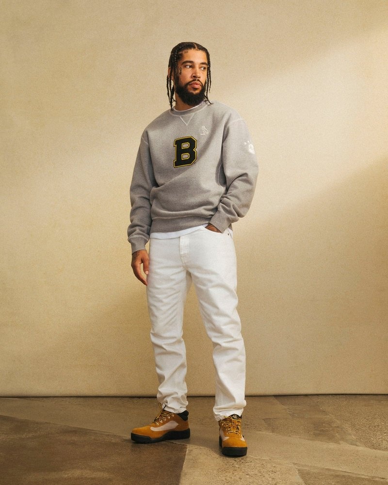 suéteres octobers very own ovo boston bruins crewneck grises