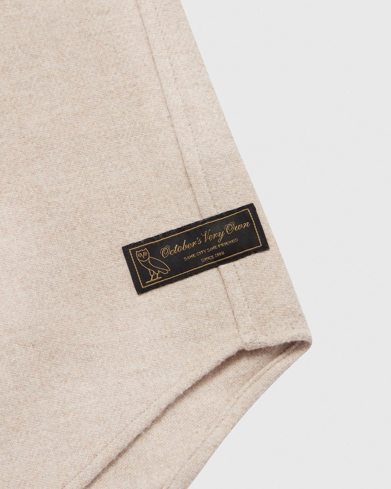 tops octobers very own ovo flannel shirt oatmeal