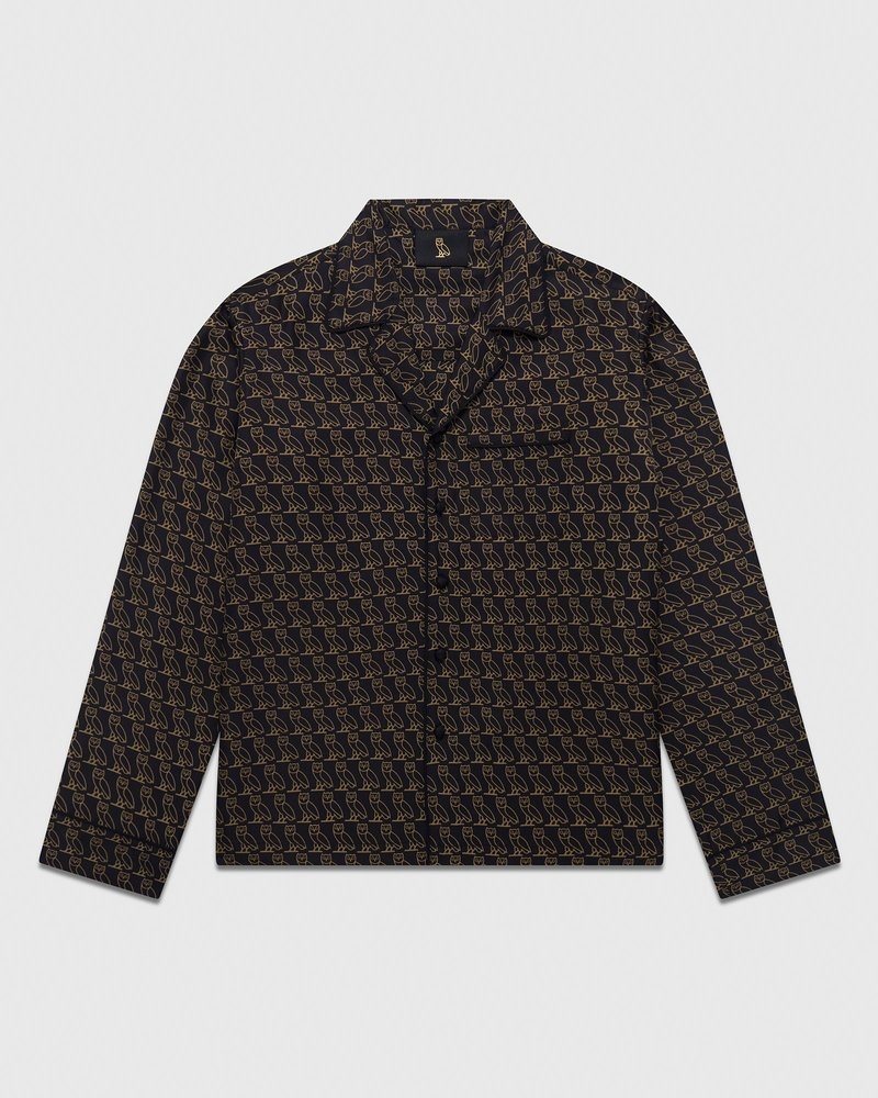 tops octobers very own ovo silk pyjama shirt negros