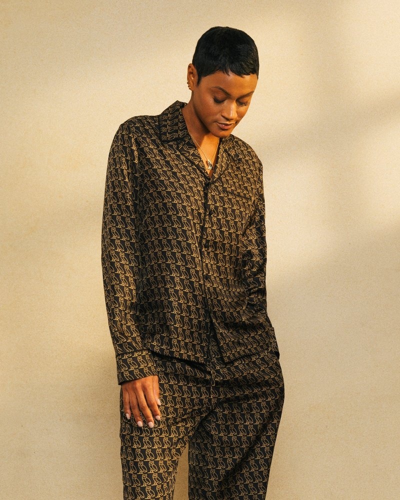 tops octobers very own ovo silk pyjama shirt negros